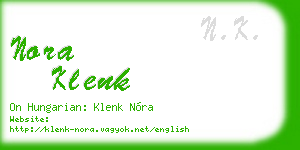 nora klenk business card